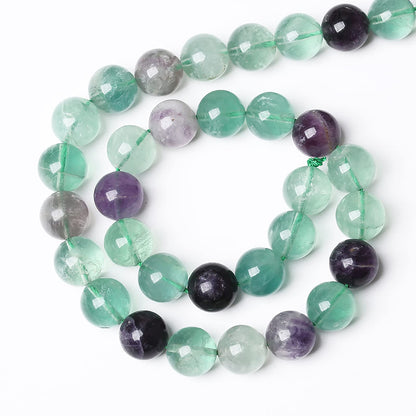 61pcs 6mm Natural Stone Beads Fluorite Gemstone Round Loose Beads for Jewelry Making DIY Bracelet Necklace 15"