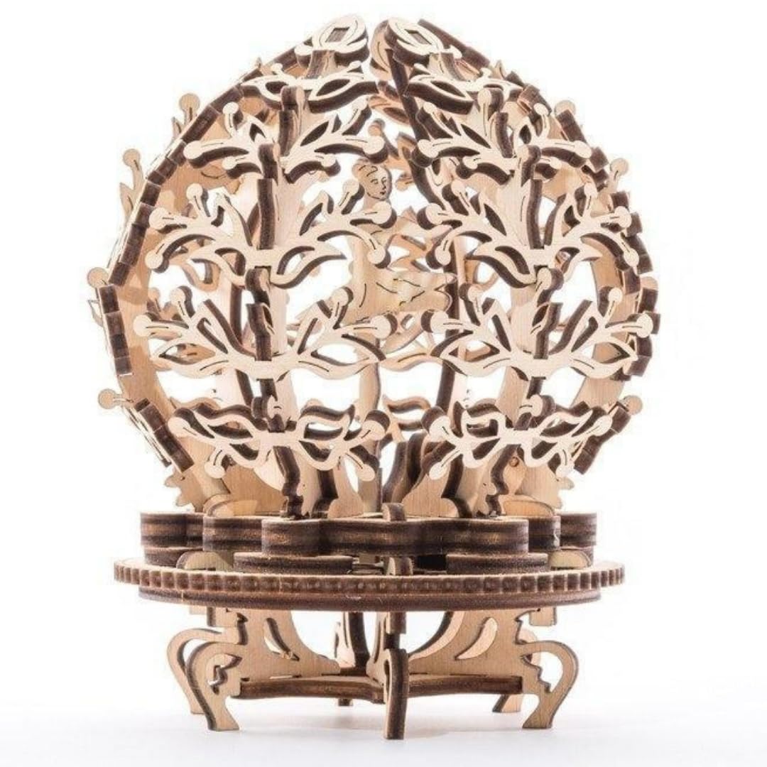 UGEARS Mechanical Flower 3D Wooden Puzzles for Adults - Wooden Model Kits for Adult Mechanical Flower Models Open and Close Wood Creations Brain Teaser Hobby Set Home Decoration