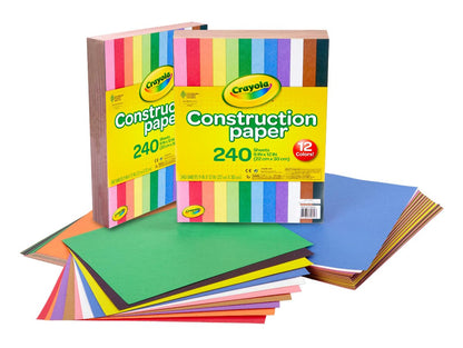 Crayola Construction Paper Bulk Pack (480 Sheets) – 10 Assorted Colors, 9x12, Teacher School Supplies & Classroom Must Haves, Card Making Craft Supplies, Art Paper