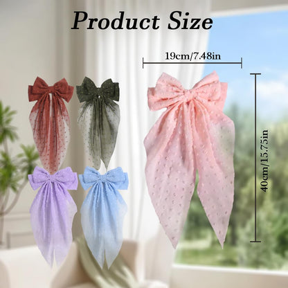 2 Pack Purple Curtain Tiebacks, Romantic Bow Curtain Ties with Clips, Decorative Sheer Curtain Holdbacks, Boho Curtain Tie Backs for Bedroom Nursery Living Room Home Decor (Purple)