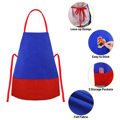 AKAYOK Felt Aprons for Autism - 3 Pocket Educational Storytelling Apron for Preschool, Autism, Classroom, and Homeschooling - Durable, Washable, and Interactive Learning Tool