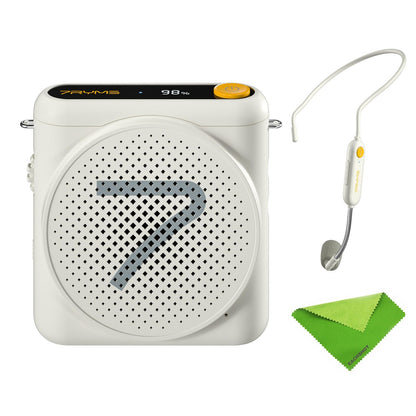 7RYMS WA1 Portable Voice Amplifier for Teachers with Wireless Microphone,Mini Speaker for Classroom,Speech,Training Outdoor,Speaker Megaphone with Noise Canceling, 164ft Range, 23H Working-White
