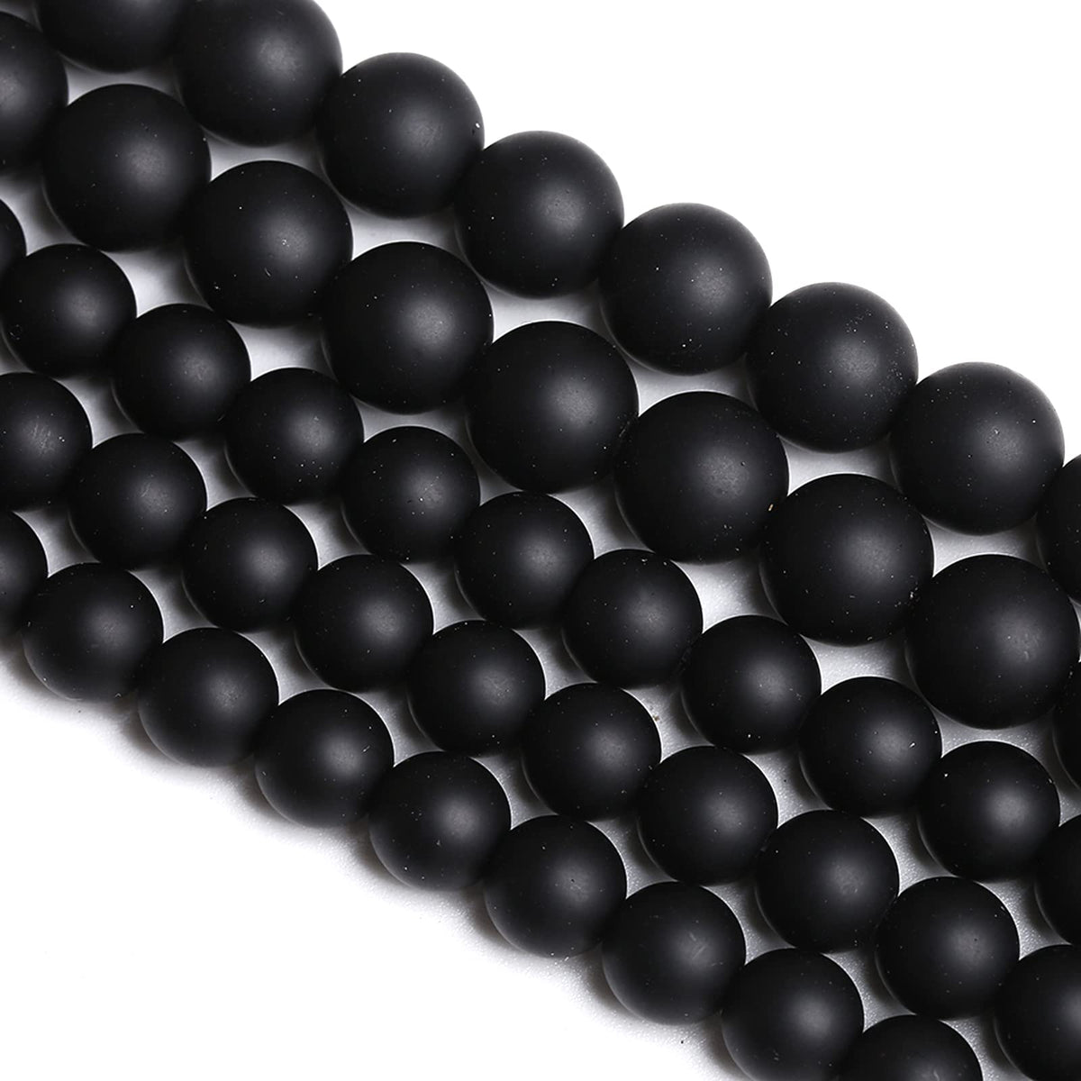 4MM 86PCS Natural Stone Matte Black Agate Loose Beads for Jewelry Making DIY Bracelet Necklace