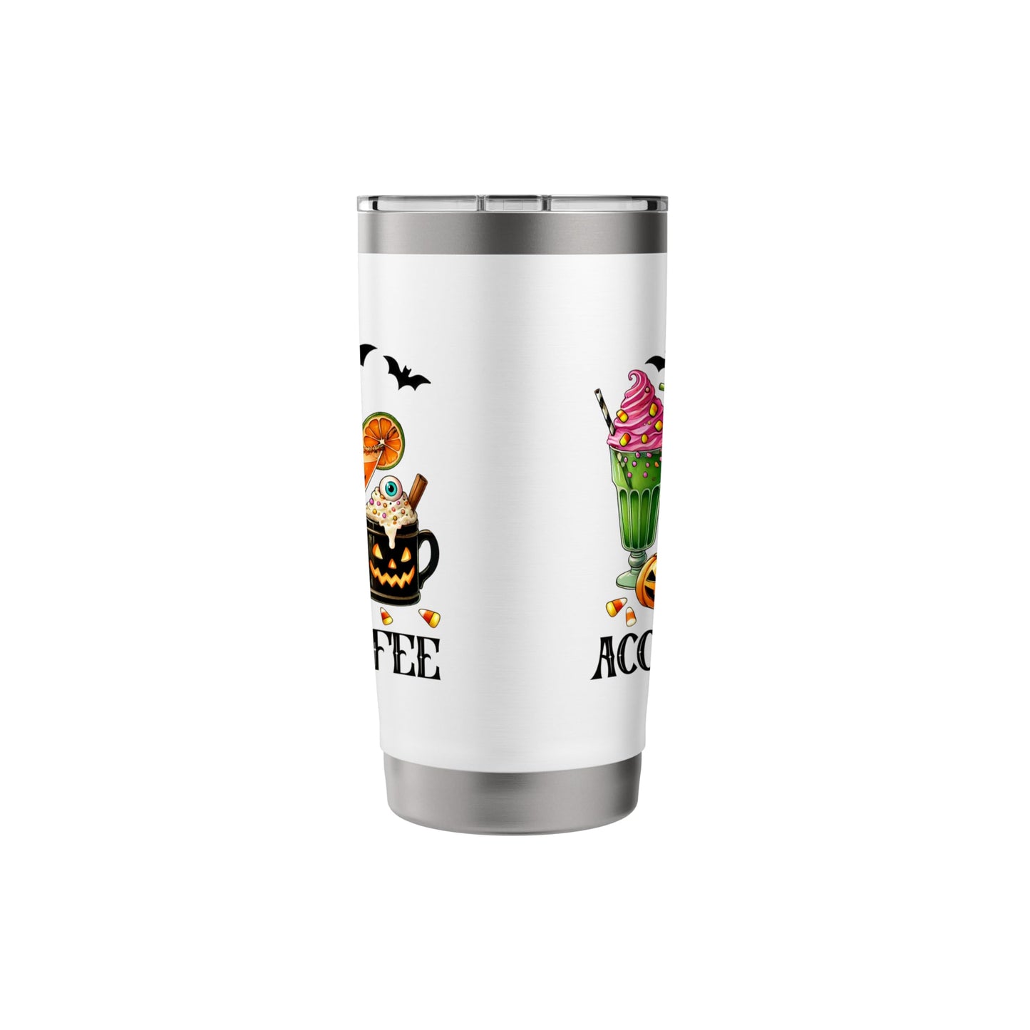 Halloween White 20oz Travel Cup Bottle Spooky Accio Coffee Stainless Steel Insulated Tumbler