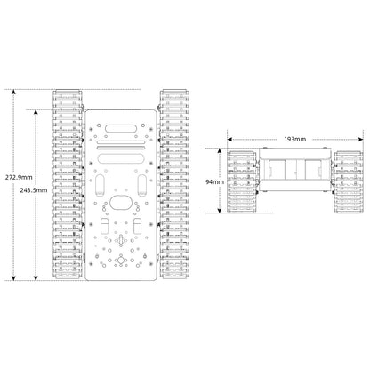Robot Tracked Tank Car Chassis with Encoder DC Motor, Suspension Shock Absorption Chassis Car Full-Metal Robotic Moving Platform Track for Arduion RPi Microb Jetson Python DIY Smart Robot Maker
