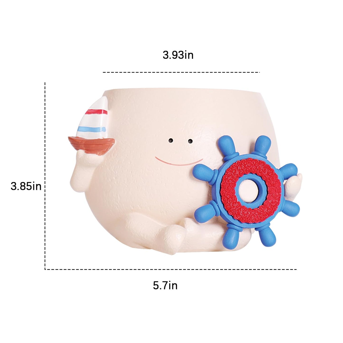 NINIPAPA Face Planter Pot Cute Smiley Head Plant Pot for String of Pearls Plants Funny Flower Pots with Drainage Hole for Indoor Live Succulent Plants, IdeaI Gifts for Mother's Day Birthday