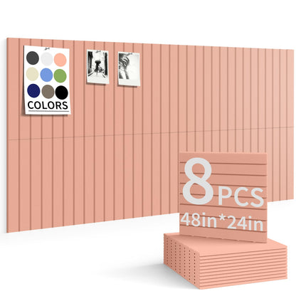 Large Bulletin Board 48"x 24" Cork Boards for Walls, 8 Pack Felt Wall Panels Photo Board, Cork Board for Office Home Pin Board