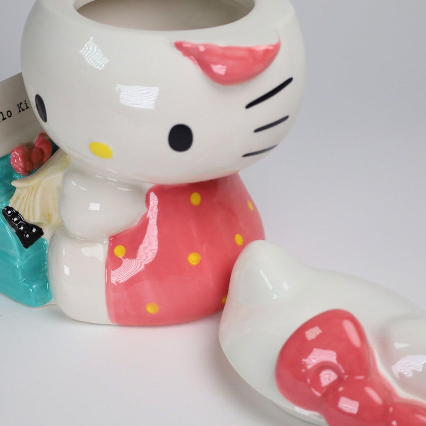 Blue Sky Clayworks Hello Kitty Classic Retro Typewriter Cookie and Snack Jar, 8-inch Height, Home & Kitchen Accessories, Gift, Ceramic, 23704