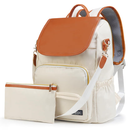Fmeida Anti-Theft Backpack for Women Convertible Backpack Purse- 3-in-1 Laptop Bookbag for Work College, Cream