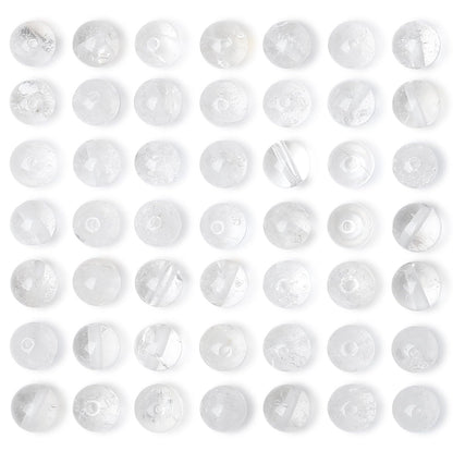 QINJIEJIE 60PCS Clear Crystal Beads 8mm Natural Stone Beads Round Loose Gemstone Bead for Bracelet Beading Crystal Jewelry Making DIY Necklace Earrings 0.32"