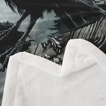 Erosebridal Halloween Crow Fuzzy Plush Throw Black Raven Bird Animal Fleece Blanket Gothic Retro Halloween Sherpa Blanket Woodland Wildlife Crow Decor Throw 50"X60" for Kids Teen Adults Bed Couch