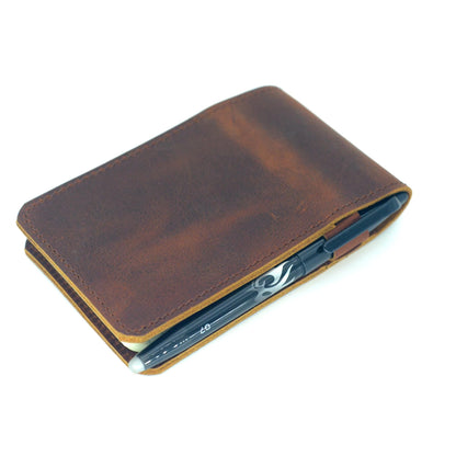 JJNUSA Leather Cover for Rite in the Rain Spiral Notebooks 3" x 5" Distressed Genuine Leather Memo Notebook Cover for Pocket Notebook 3 x 5 Brown