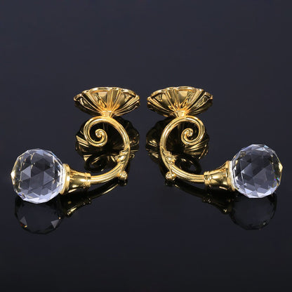 Marhynchus Crystal Hanger, 2X Heavy Metal Curtain Tiebacks with Gold Finish, Decorative Wall Mounted Window Treatment Holdbacks, 1.57x2.44 inches, 0.167 kg
