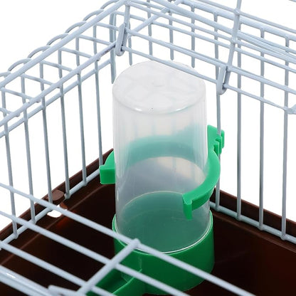 Toddmomy Portable Bird Cage with Perch Food Box and Water Dispenser Spacious Travel Carrier for Parakeet Finch Canary Small Birds 9.29X6.57X6.29 Inches
