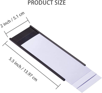 Eeoyu Magnetic Label Holders with Magnets Magnetic Data Card Holders with Clear Plastic Protectors for Metal Shelf, Whiteboard, Set of 50 (2 x 5.5 Inch)