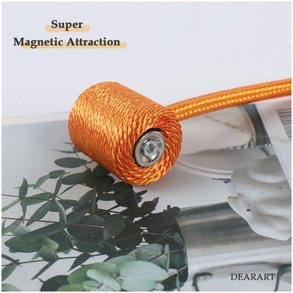 DEARART Windows Curtain Tieback, Magnetic Holder Tie Curtains, Many Tie Backs Ways, Easy Use for Bedroom Living Room Home, Cylinder Rope Design, Orange, 4pcs
