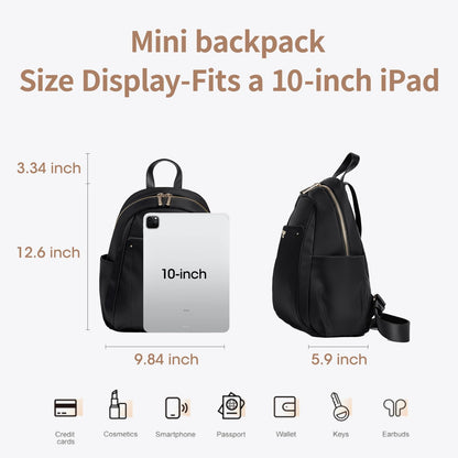 LEFFBAG Mini Backpack for Women Small Backpack Purse, Anti Theft Backpack Waterproof Lightweight Premium Oxford For Travel Work Shopping