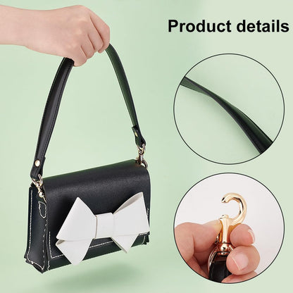 PH PandaHall Black PU Leather Purse Strap, 20 Inch Bag Handle 1 inch Wide Handbag Strap Bag Strap with Golden Buckles for Handbag Tote Briefcase Wallet DIY Handbags Making Underarm Bags