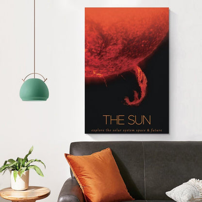 LGDSBHH Minimalist The Sun Solar System Canvas Wall Art - Educational Space Star Poster - Science Classroom & Kids Bedroom Decor - 12x18 Inch (Unframed)
