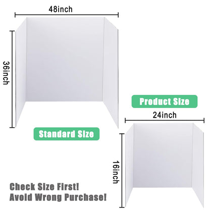 3 Pack Medium Trifold Poster Board, 24 x 16inches Poster Board with Double Sided Tapes and Cardboard, Corrugated Presentation,Science Fair Display Boards for School Project, Science Fair, Business