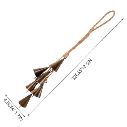 GANAZONO Outdoor Decor Witch Bells Door Knob Hanger Wind Chimes Hanging Bells with Rope Wreath Handmade Handicrafts Rustic Witchcraft Supplies for Home Room Garden Decor A Wall Hanging Decor