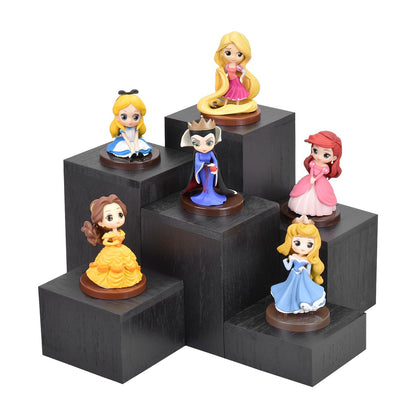 MOOCA Wooden 6 Pcs Square Risers for Display Jewelry and Accessories Display Stand Wooden Risers For Jewelry Figurine, Black Color