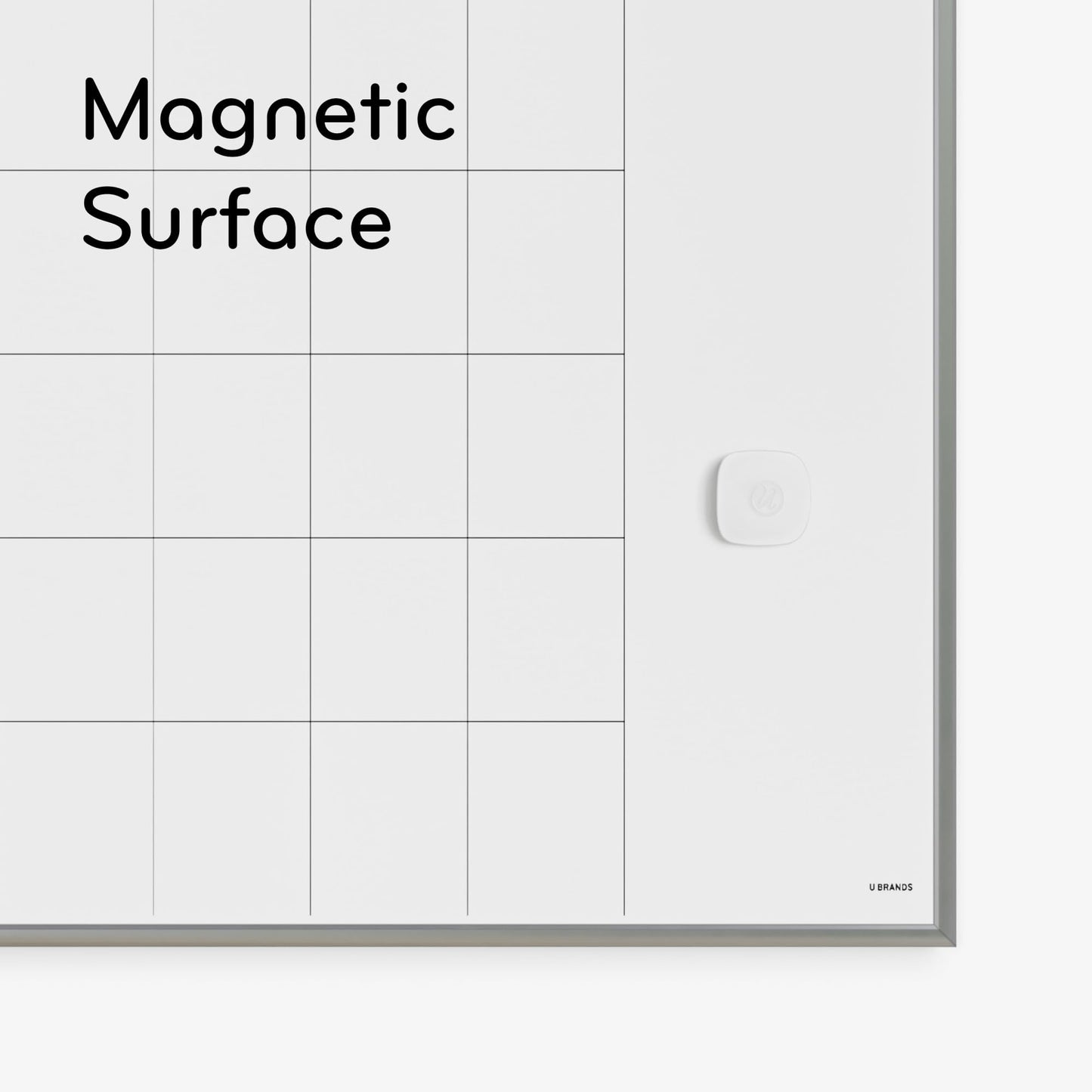 U Brands Magnetic Dry Erase Calendar Whiteboard for Wall, 23"x17", Dry Erase Board Calendar with Silver Aluminum Frame, Includes a Magnet and a Marker