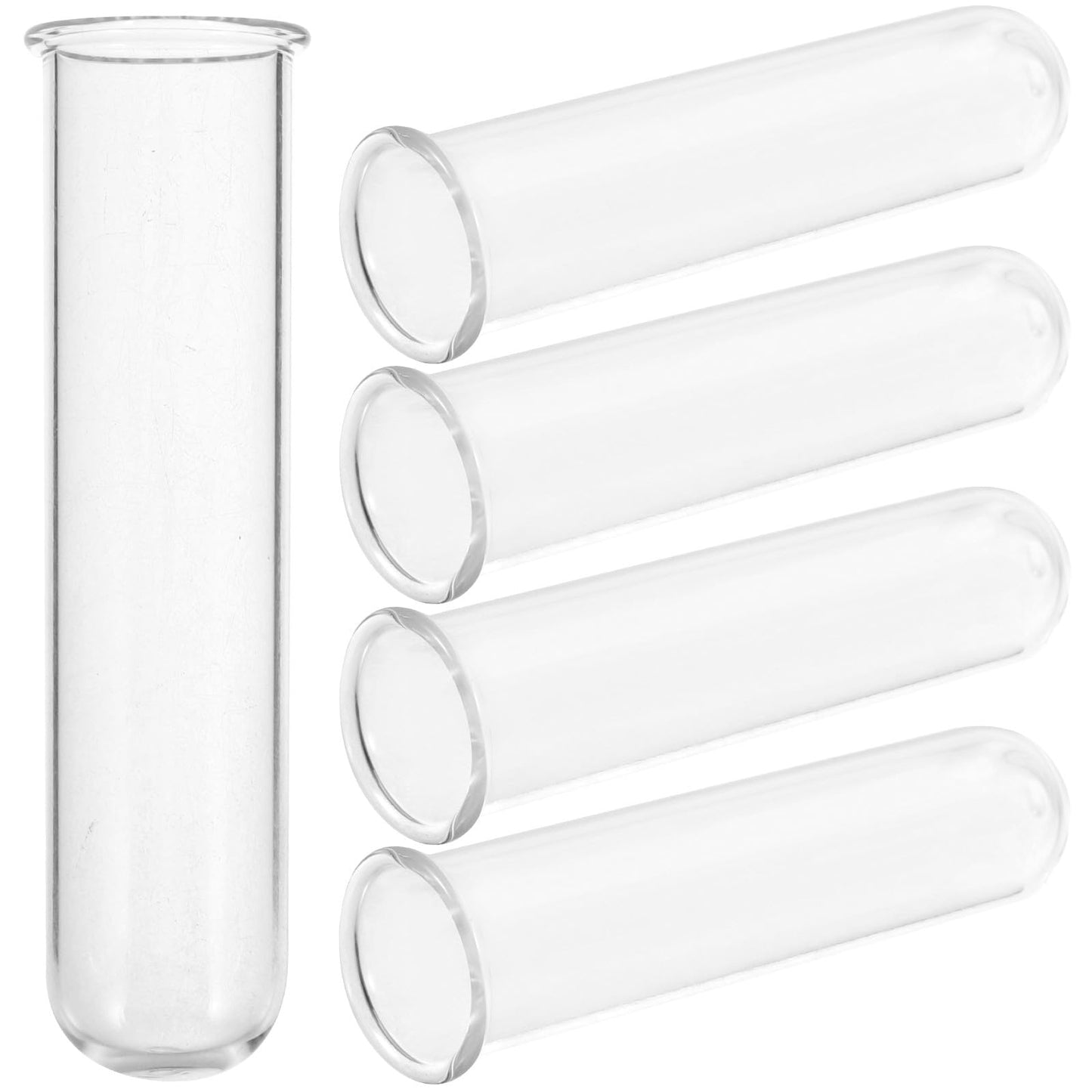 Zerodeko 5pcs Glass Test Tube Vases Set 2.5x3x11cm Floral Water Tubes Hydroponic Propagation Station for Small Plant Terrariums and Home Décor