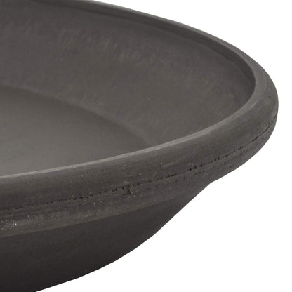 PSW Pot Collection AP30DC 12-inch Plastic/Stone/Wood Composite Plant Saucer Drip Tray – No Drainage Hole (Drillable), Indoor/Outer Water Tray, Dark Charcoal