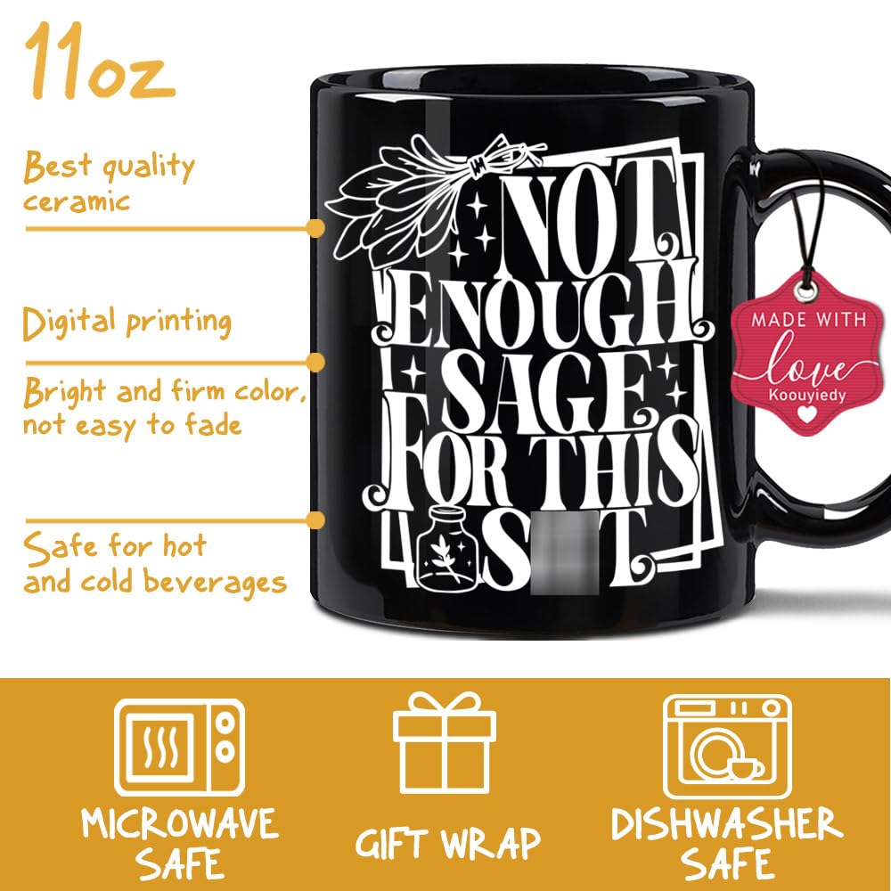 Not Enough Sage Tarot Card Skeleton Mug 11OZ - Witchy Gifts for Women - Gothic Gifts - Goth Spooky Witch Witchy Birthday Halloween Christmas Gift for Mom Wife Best Friend Bestie Grandma