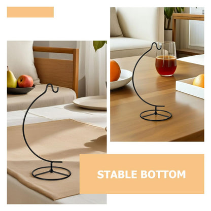 DOITOOL 2pcs Moon-shaped Iron Hook Rack Air Plant Holder Hanging Display Stand for Glass Terrarium Ornament Holder Indoor Home Décor with Hooks