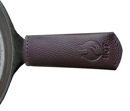 I.N Premium Leather Cast Iron Skillet Pan Handle Cover (Standard 4.5) Thick Leather Heat Resistant Handle Holder for Cast Iron Skillets & Pans (Handmade)