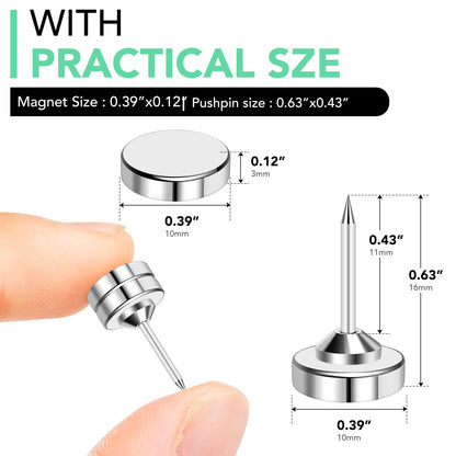 E BAVITE Magnetic Push Pins ThumbTacks, 36 Sets Magnet Pushpins for Wall Bulletin Board Cork Board Cute Decorative Push Pin Clips for Poster Hanger Picture Hanging Home Office Accessories