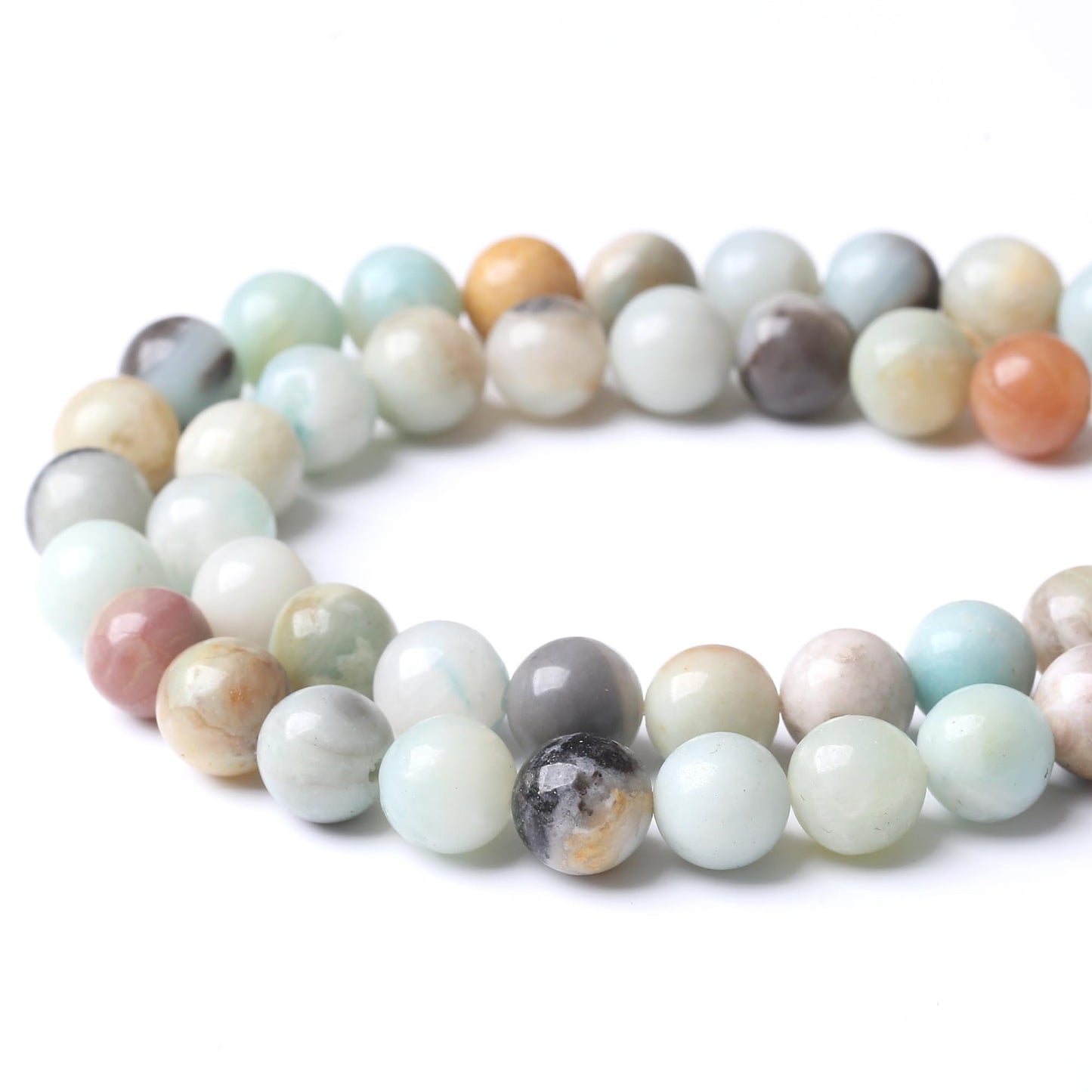 8MM Amazonite Beads Round Loose Beads Natural Gem Beads Crystal Energy Stone Beads for Jewelry Making DIY Bracelet Necklace