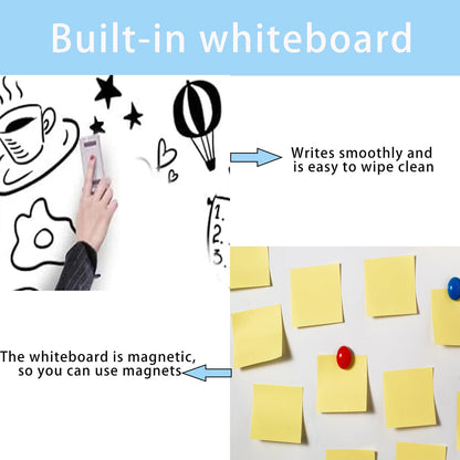 Enclosed Lockable Dry Erase Board 36x24 Inches - Magnetic White Board with Acrylic Door & Keys - Silver Aluminum Frame Notice Board Wall Mount Display Case for School, Office & Community