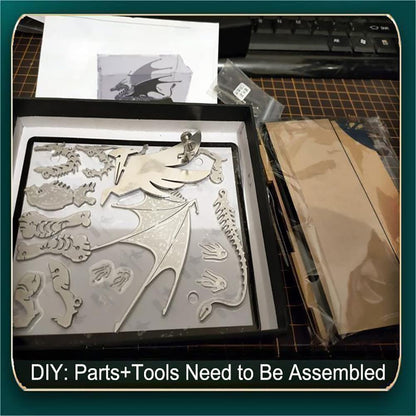 3D Metal Model Kits, Mechanical Fire Breathing Dragon 3D Metal Puzzle,Steel Warcraft Collection DIY Animal Brain Teasers Simple 3D Puzzles Home Decor Art Craft Gifts Toys for Adult