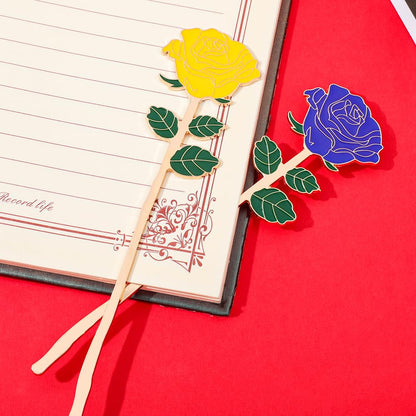 Rose Metal Bookmark Gift - an Elegant Floral Bookmark, a Durable and Stylish Reading Accessory. A Graceful Gift for Readers and Teachers, Perfect for Valentine's Day, Mother's Day (Rose 4pcs)