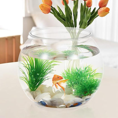 VOSAREA Mini Plastic Fish Bowl 3 Gallon Decorative Small Bubble Bowl, Unbreakable Aquarium Fish Tank for Party Centerpiece Decorations