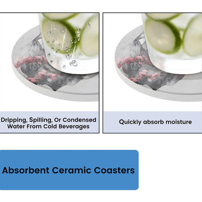 QsirBC Japanese Tower Coasters Set of 4 for Drinks Coffee Table