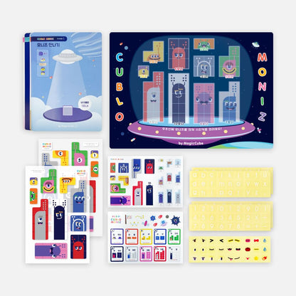 CUBLO Moniz 100 PCS Magnetic Cube Blocks in 10 Colors with Counting & Character Cards | Count, Learn & Build | STEM Educational Building Toy for Kids Ages 3+