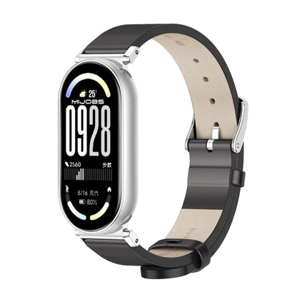MIJOBS Strap for Xiaomi Mi Band 10/9/8 Genuine Leather Breathable Replacement Strap for Mi Fit Band 10 SmartWatch Straps Wristband Bracelet for Women Men