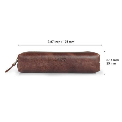 Londo Genuine Leather Zipper Pen, Pencil & Cosmetic Case