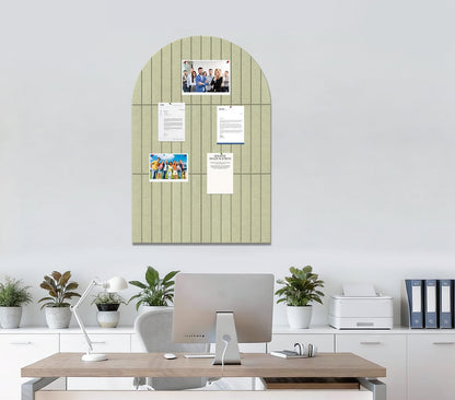 Large Arched Felt Bulletin Board 35" x 24",Cork Board Alternative - 6 Customized Felt Wall Tiles with Push Pins, Cork Boards for Walls Pin Board for Office & Home Panels - Sage Green