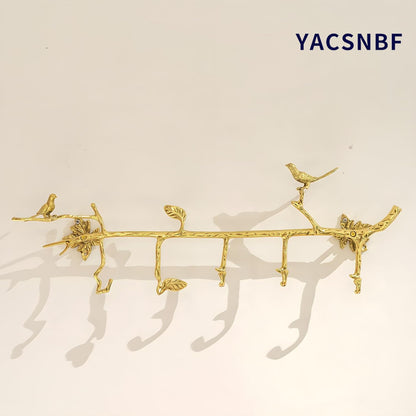 Brass Hanger Wall Mounted Long, 6 Hooks for Hanging Jackets, 20 inch Hook Rack, Hook Rail, Hanger Wall Mounted, Used for Clothes, Jackets, Hats, Gold