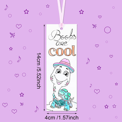 Outus Color Your Own Bookmarks DIY Coloring Blank Paper Kids Students Teachers Classroom Rewards Supplies Double Sided Patterned Boys Girls Cartoon Animals Back to School Party Gift(180 Pieces)