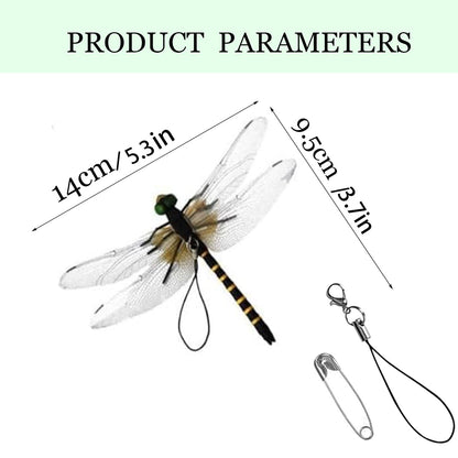 BLMRME 3D Artificial Dragonfly Bug Repellent, Lifelike Dragon Fly Clips for Bugs Repellent, Durable Outdoor Garden Decor, Realistic Fly Deterrent for Patio Yard Plants