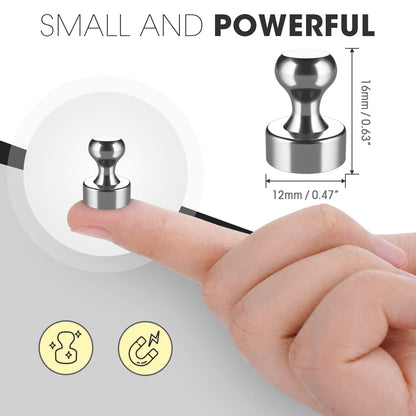 Grtard 48 Pack Magnetic Push Pins, Fridge Magnets for Whiteboard, Whiteboard Magnets Refrigerator Magnets, Small and Strong Push Pin Magnet for Office, School, Locker, and Map Magnet