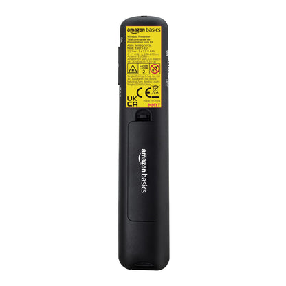 Amazon Basics Wireless Presenter Remote, Presentation Clicker with Red Laser Pointer, PowerPoint Clicker, Slide Advancer, 2.4GHz, Plug & Play, Battery Operated, Hyperlink