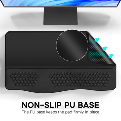 JIKIOU Keyboard Stand with Wrist Rest, Computer Keyboard Stand Pad with Non-Slip Base, Comfy Ergonomic Keyboard Riser Holder for Gaming Office Home 17.13x9.5 in Black