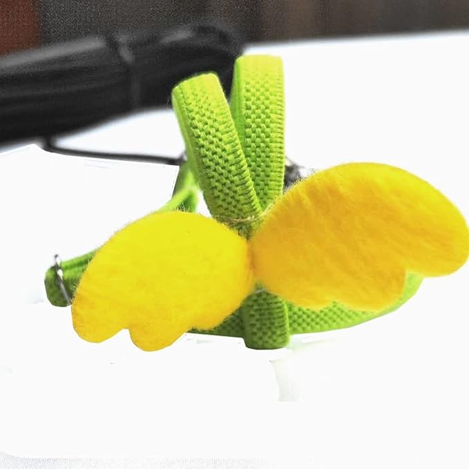 Pet Parrot Bird Harness Leash Adjustable Bird Flying Harness Traction Rope with Cute for Parrots Budgerigar Lovebird Cockatiel Mynah Outdoor Training Toy (Mynah,Yellow)